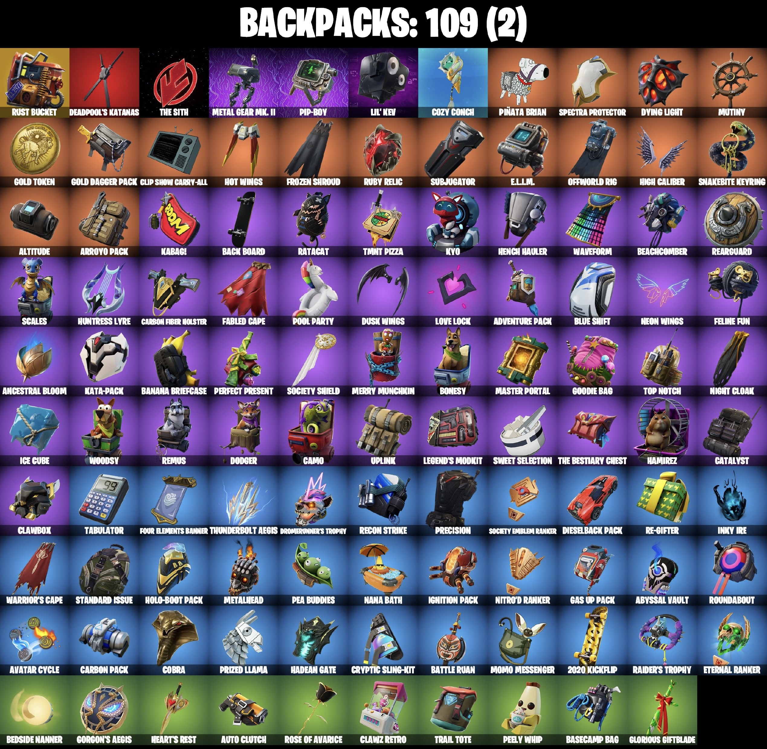 Stacked accounts - 94 Skins (PSN, Xbox, PC, Nintendo)