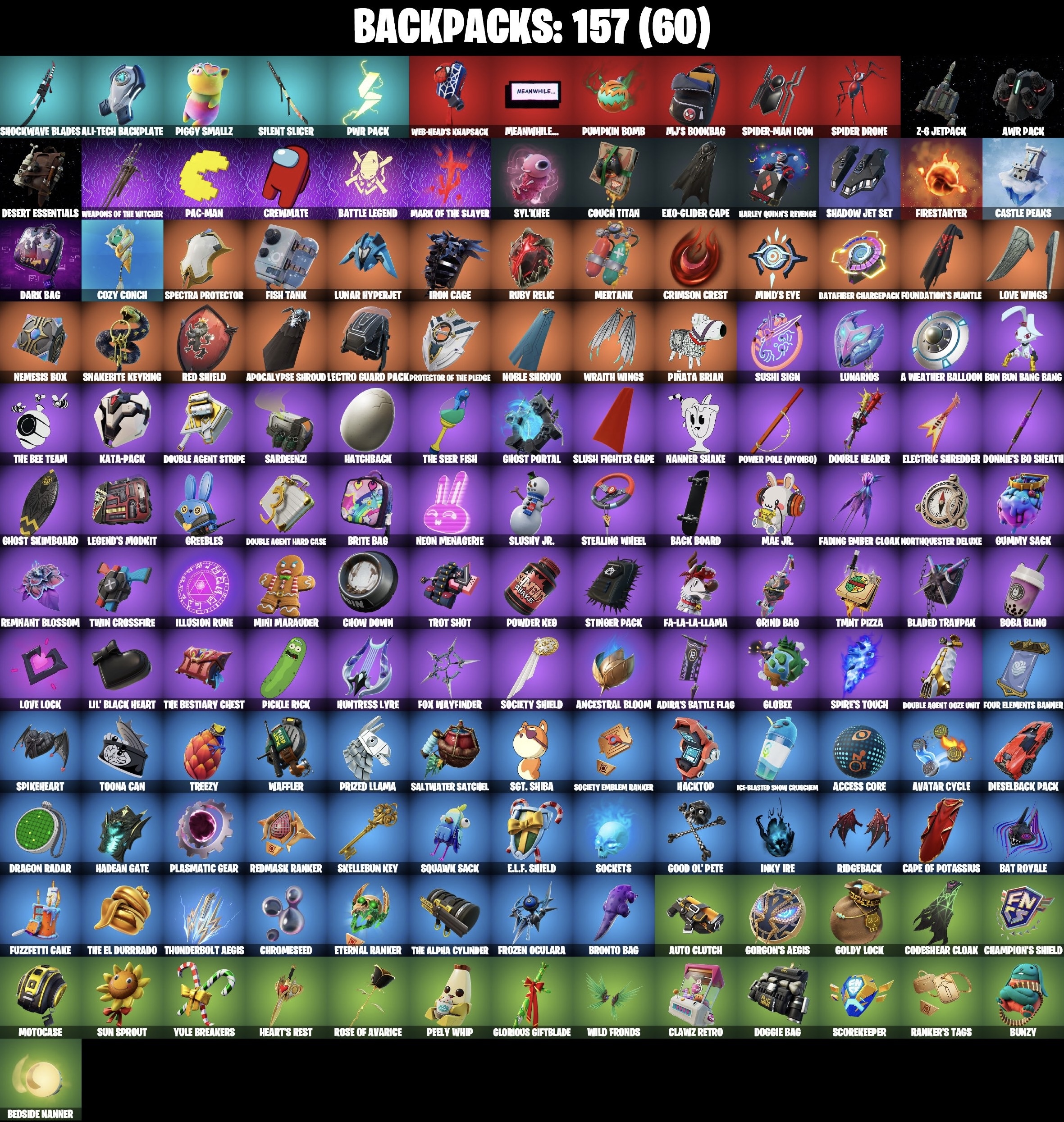 Stacked accounts - 123  Skins (PSN, Xbox, PC, Nintendo)