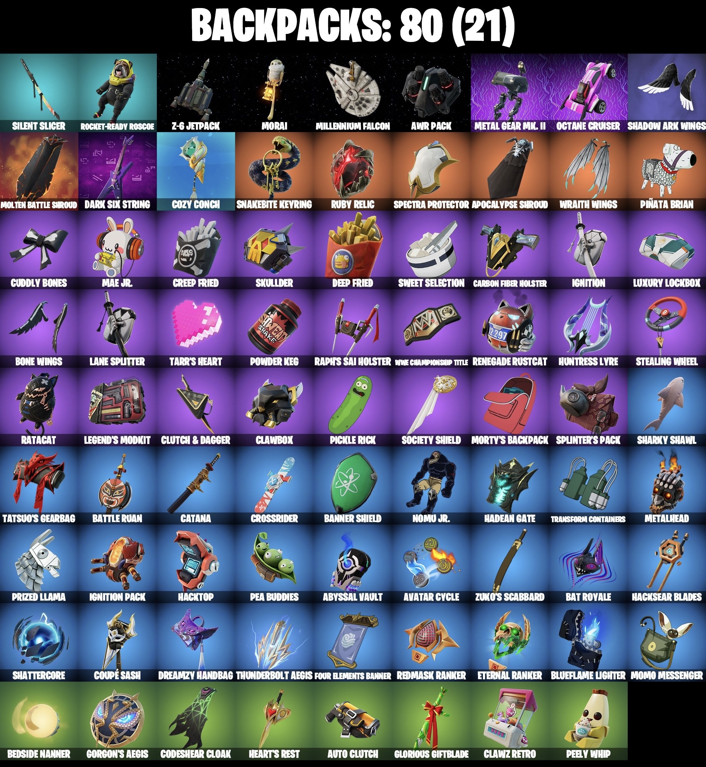 Stacked accounts - 70 Skins (PSN, Xbox, PC, Nintendo)