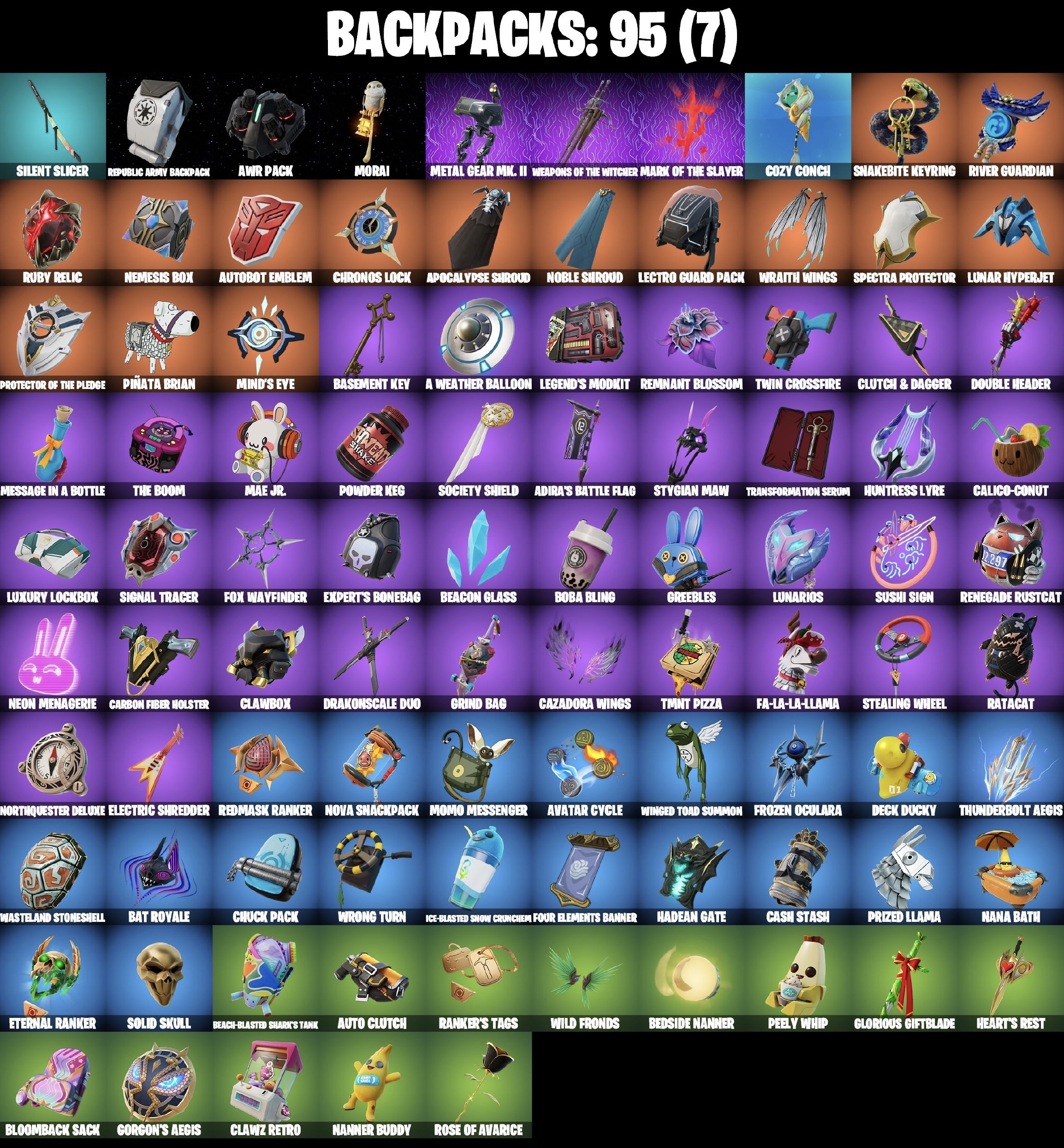 Stacked accounts - 70 Skins (Xbox, PSN, PC, Nintendo)