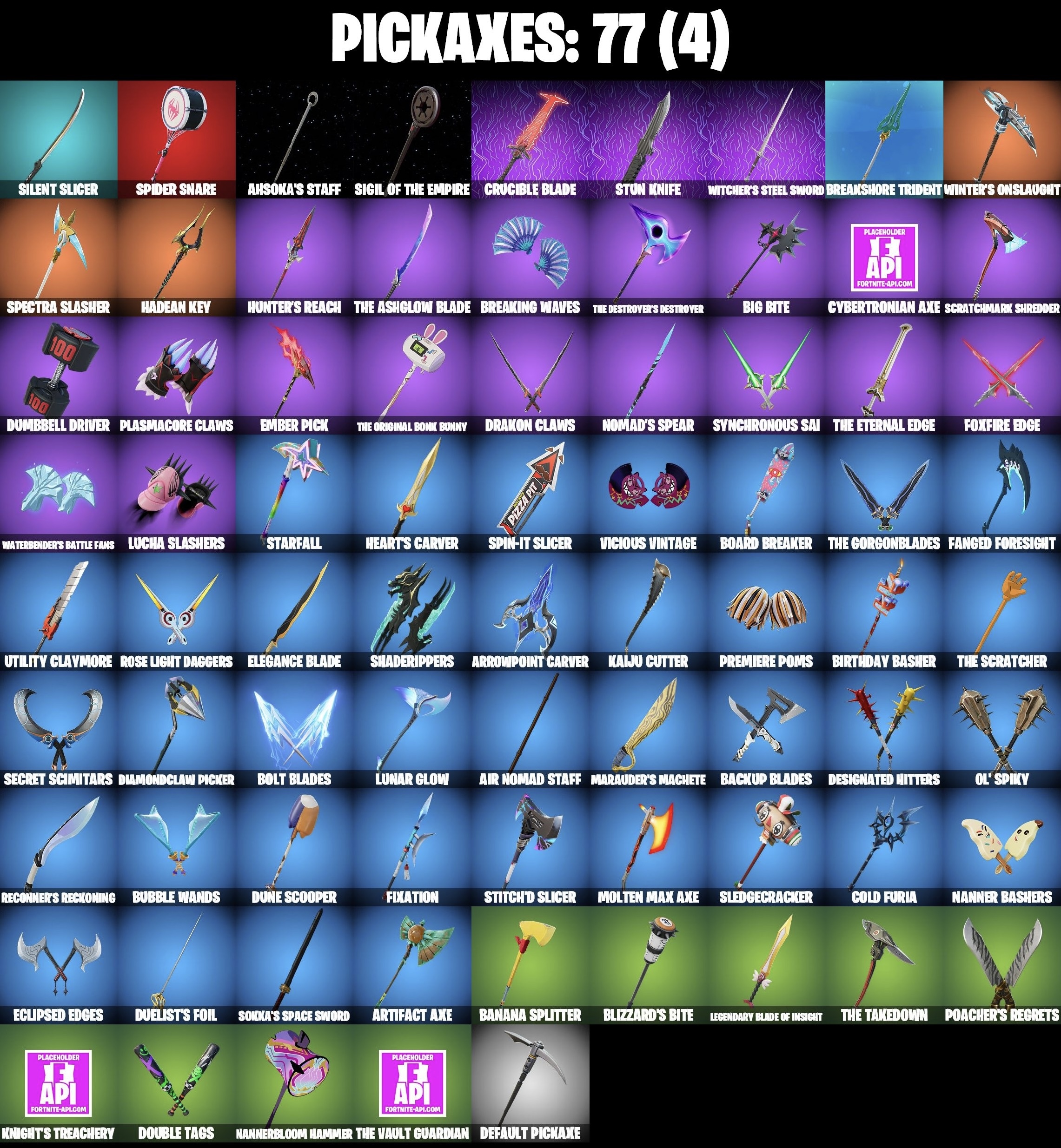 Stacked accounts - 70 Skins (Xbox, PSN, PC, Nintendo)