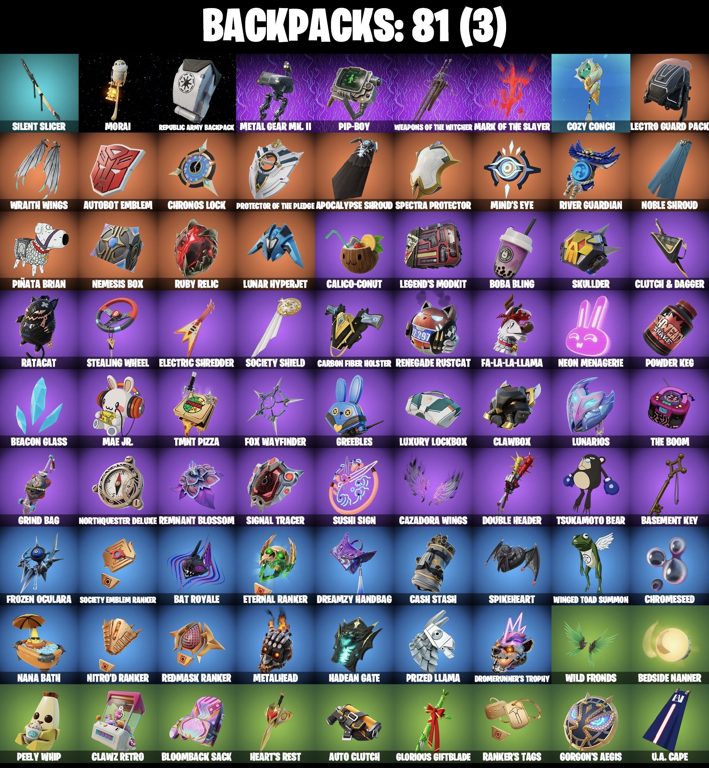 Stacked accounts - 63 Skins (PSN, Xbox, PC, Nintendo)