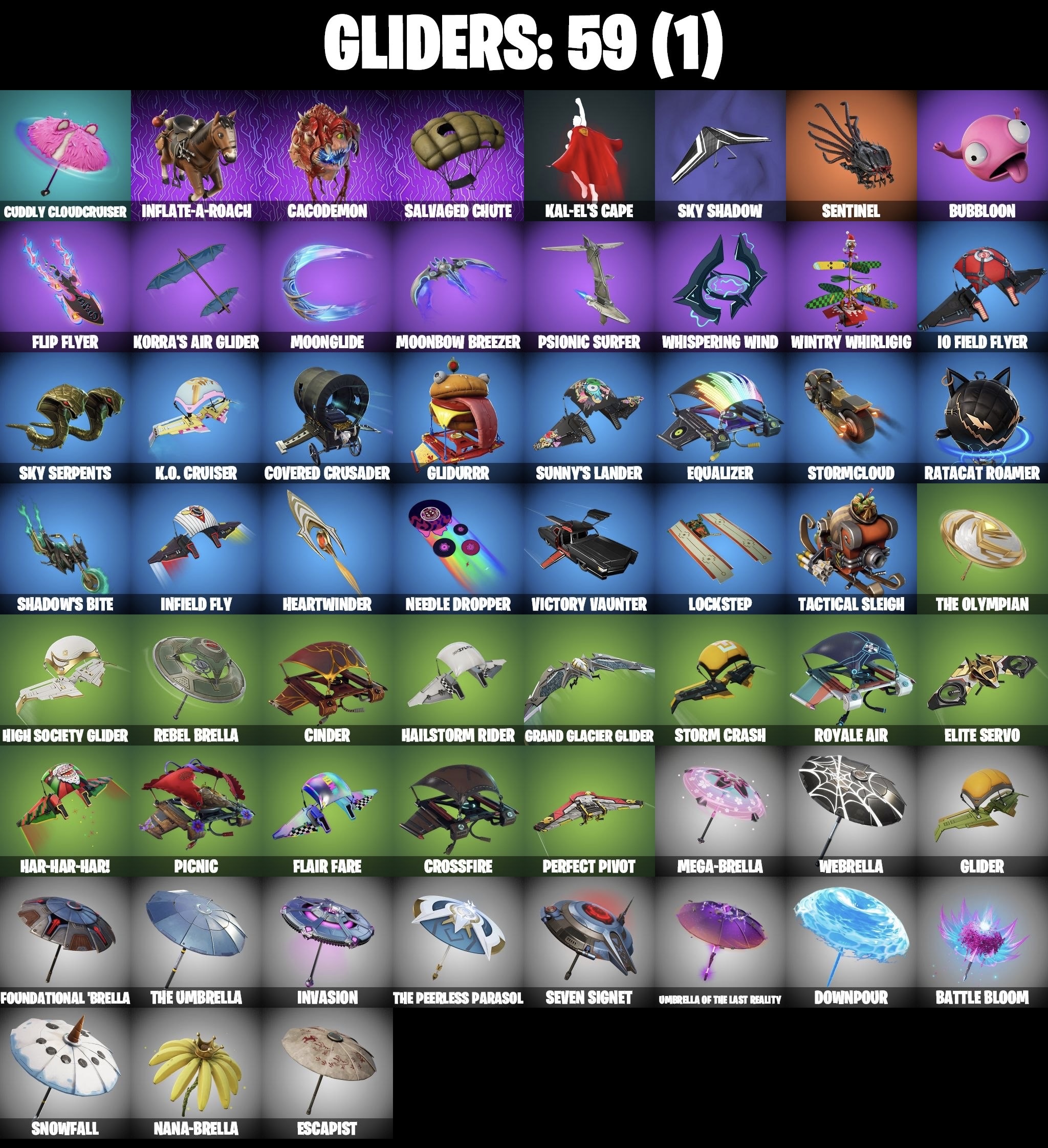 Stacked accounts - 60 Skins (PSN, Xbox, PC, Nintendo)