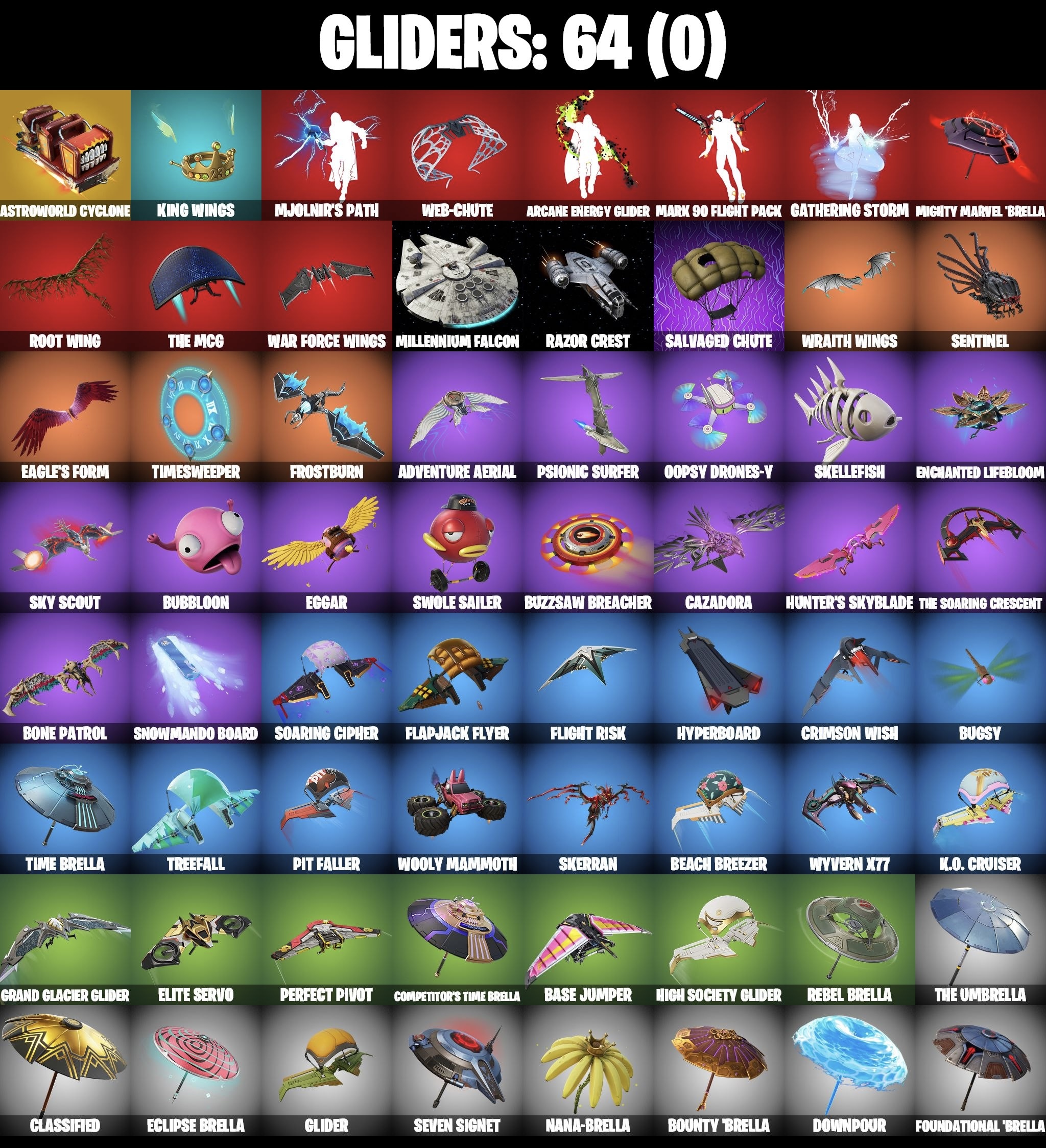 Stacked accounts - 61 Skins (PSN, Xbox, PC, Nintendo)