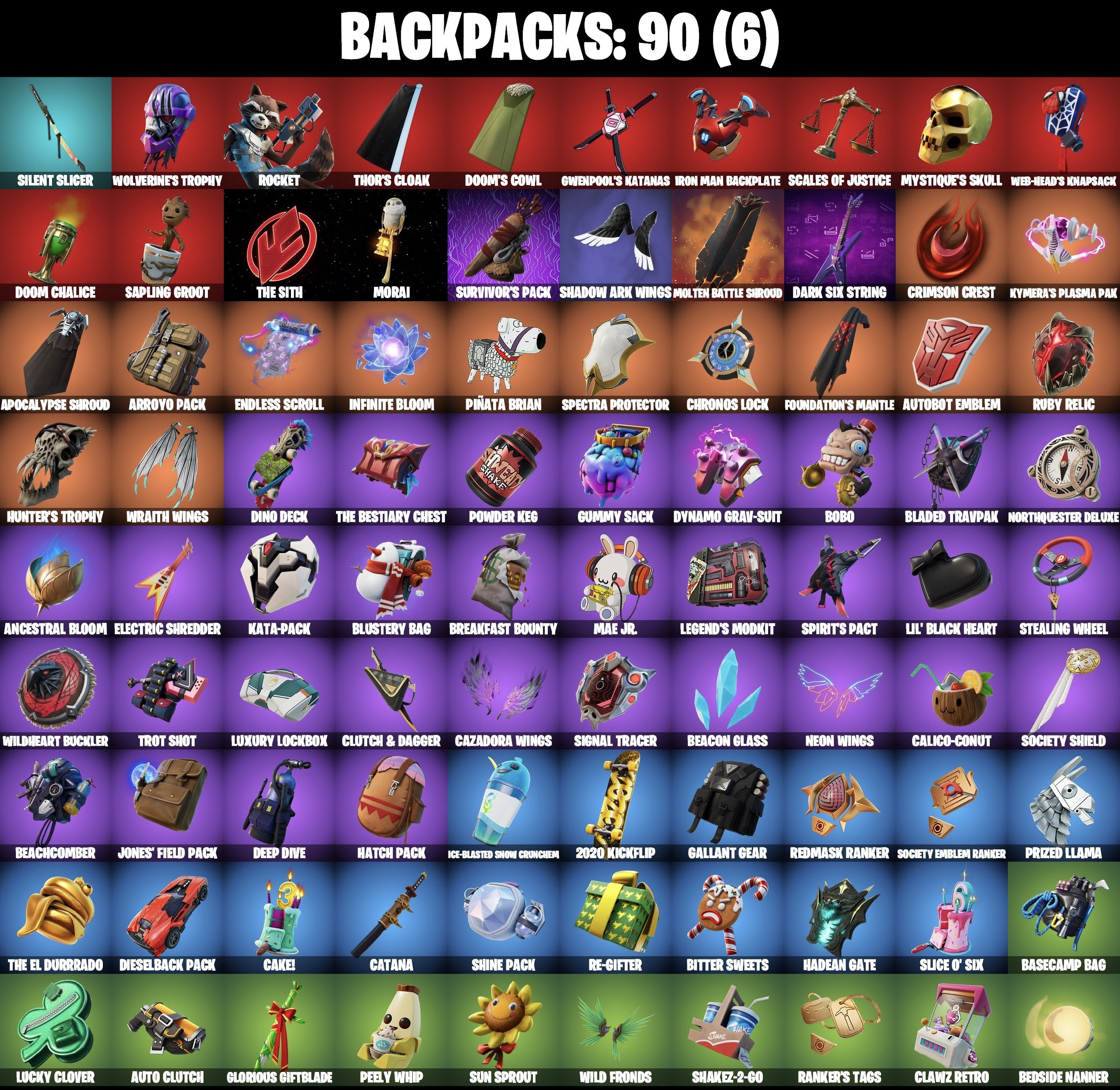 Stacked accounts - 61 Skins (PSN, Xbox, PC, Nintendo)