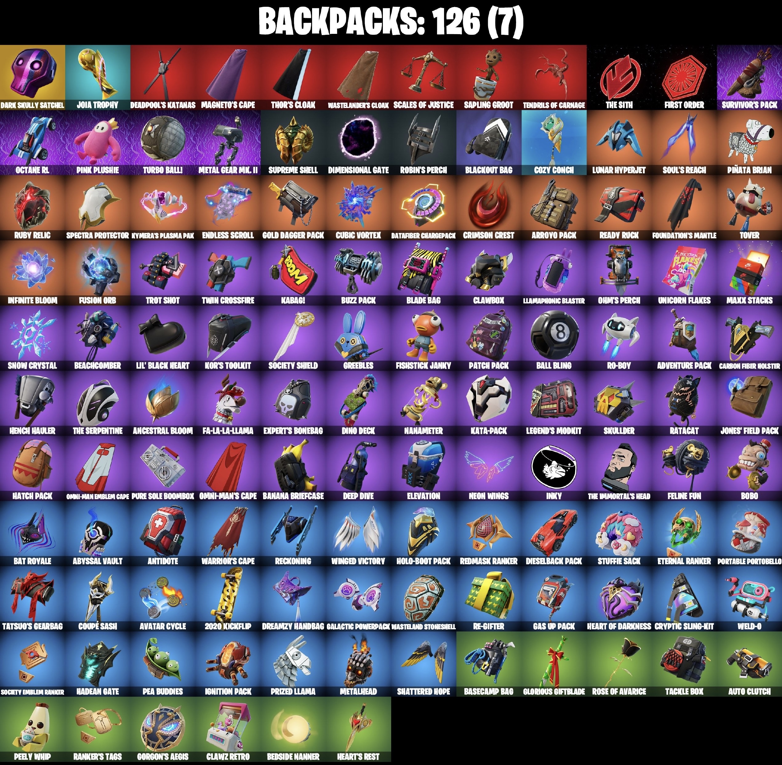 Stacked accounts - 107 Skins (PSN, Xbox, PC, Nintendo)